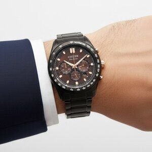 NWT Authentic Citizen Chronograph Eco-Drive Brown Dial Men's Watch